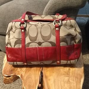 Coach Red and Tan Satchel